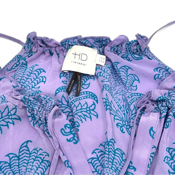 Anthropologie HD in Paris 100% Silk Panorama Batik Print Top - SIZE 8 - Picture 4 of 14